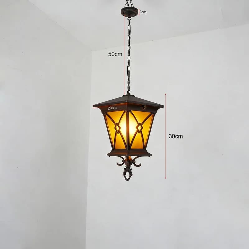 Style européen étanche lampe à suspension extérieure rétro cour Villa porte applique murale jardin e