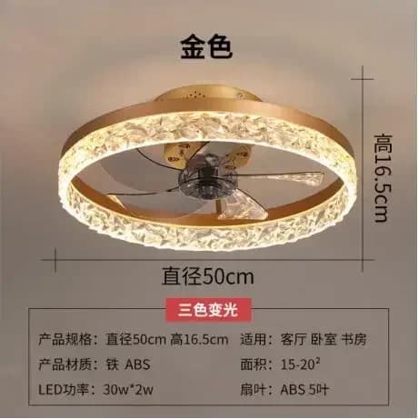 Moderne intégré 360 degrés tête mobile ventilateur lumière pour chambre principale chambre salle à m