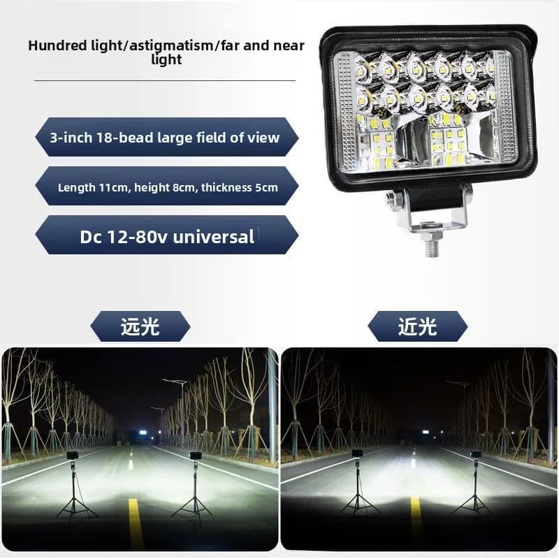 Lumières led strongbright loin et près des phares de tracteur de véhicule électrique 12V-80V à quatr
