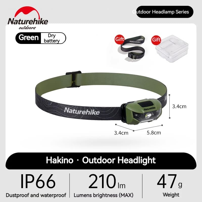 Naturehike – lampe frontale étanche IP66 pour l'extérieur, ultralégère, Portable, pour le camping, l