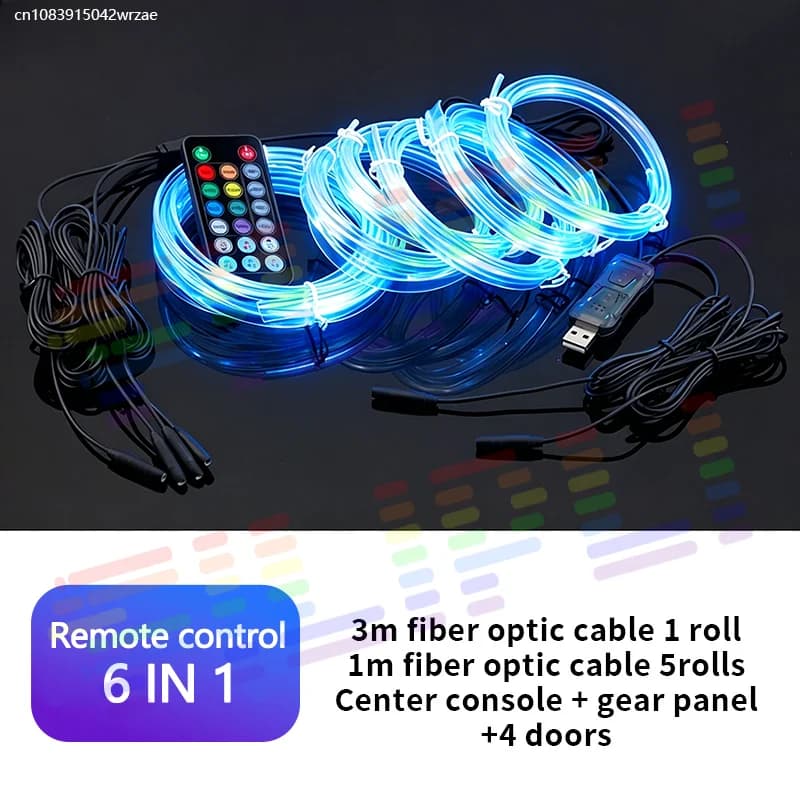 Bande lumineuse LED RGB pour l'intérieur de la voiture Audi Q7 2005-2015, fibre optique néon invisib