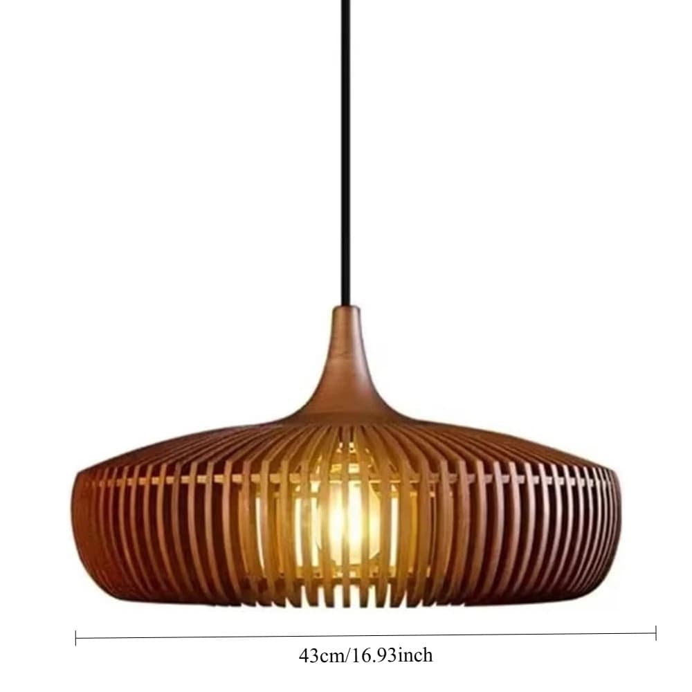 JOYINLED Abat-jour suspendu en bois naturel, couleur noyer moderne, pour salle à manger, salon, tabl