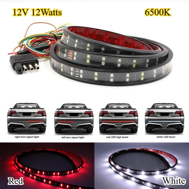Barre lumineuse pour hayon de camion, 60 pouces, 108 LED, bande lumineuse à une rangée avec feux de
