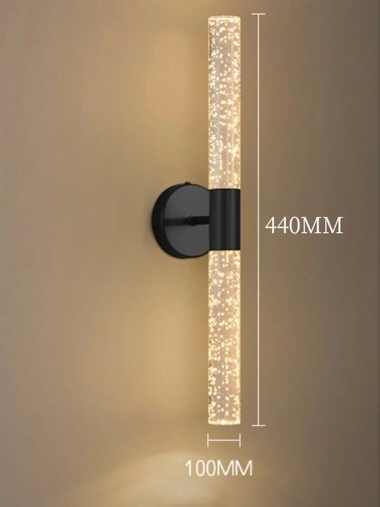 Lumière LED applique murale moderne chambre chevet salon applique tige en cristal nordique allée cou