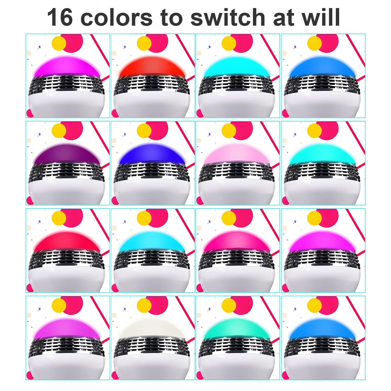 Ampoule LED RGB Bluetooth musicale, lumière changeante de couleur avec télécommande pour salle de ba