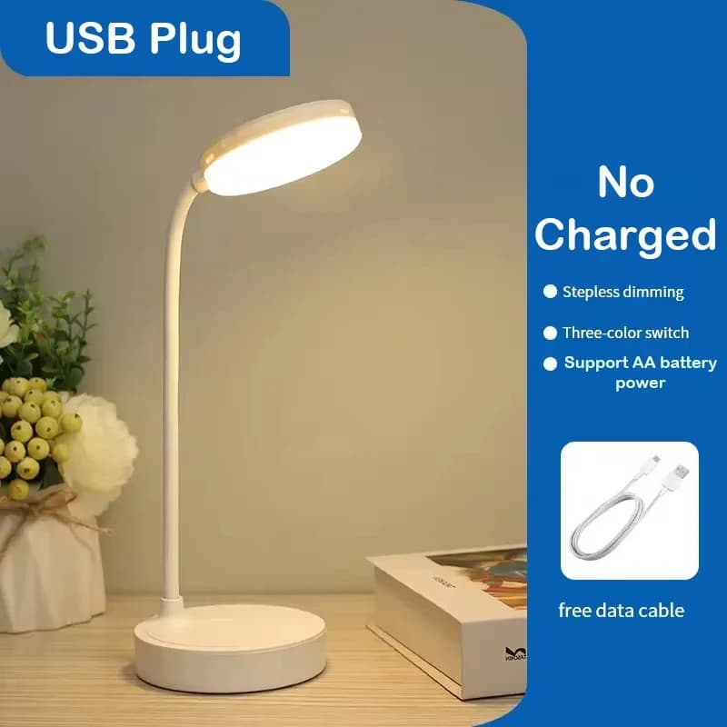 Lampe de bureau LED Portable Protection des yeux prise USB 3 gradation couleur support gradation con