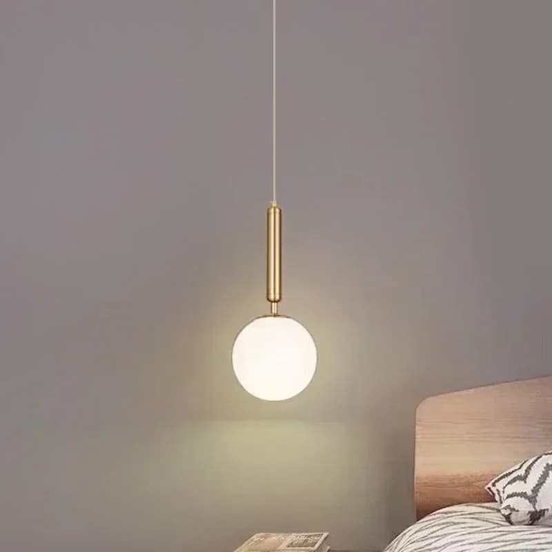 Lustre moderne boule de verre pendentif LED lumières chambre décor salle à manger chevet suspension
