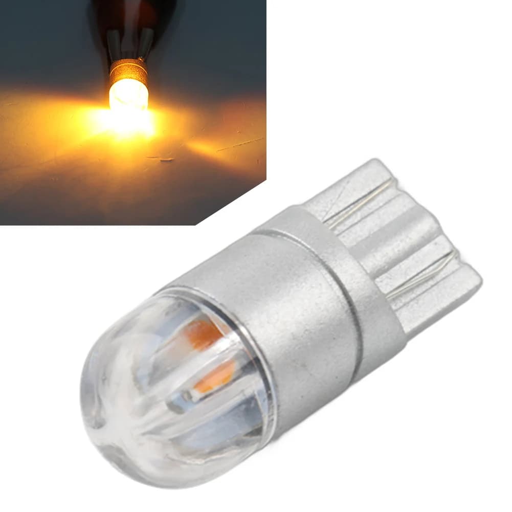 Lampe Latérale DRL Ambre de Plaque de Lecture LED T10 2SMD 3030 W5W 194 168, 1 Pièce