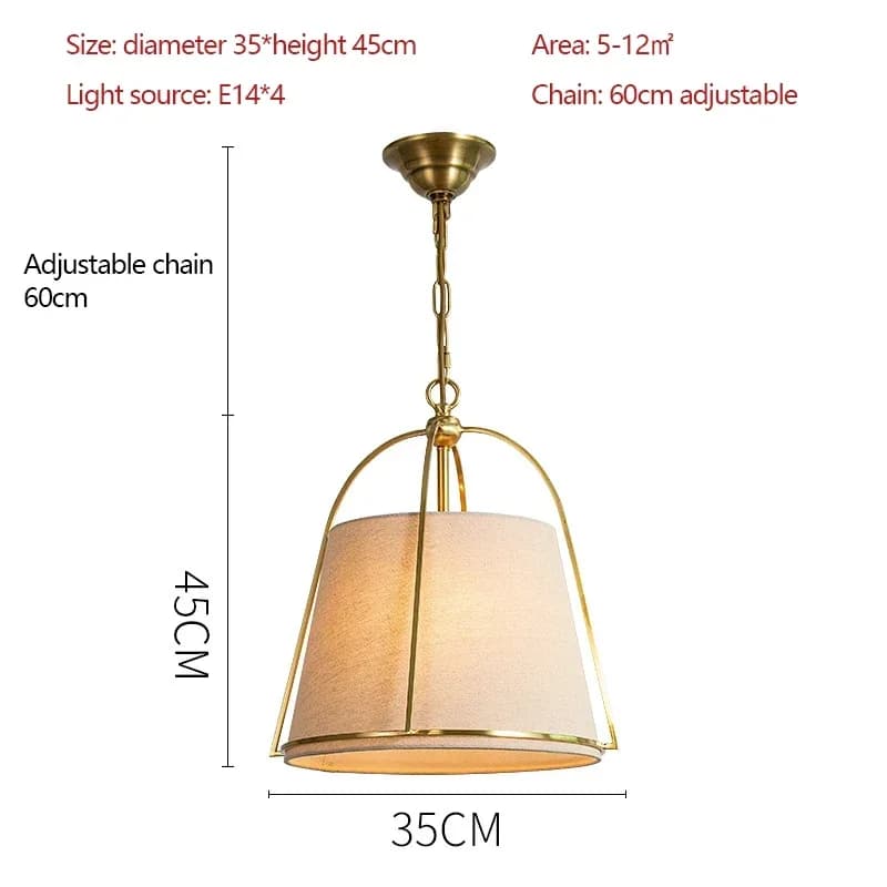 Winfordo-Lustre en tissu pour la décoration intérieure, lampe suspendue pour chambre à coucher, sall