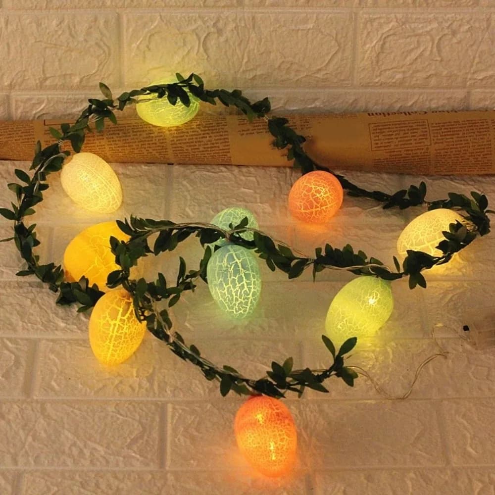 Guirlande lumineuse de Pâques en forme d'œuf, 10 lumières LED, 2M, guirlande de brindilles de Pâques