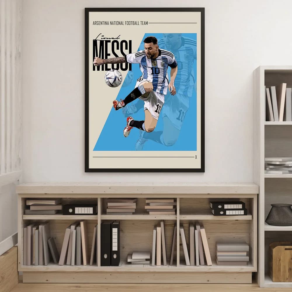 Affiche Murale de Football Star Messi Ronaldo, Décoration Artistique, Peinture Sans Cadre, Décor de