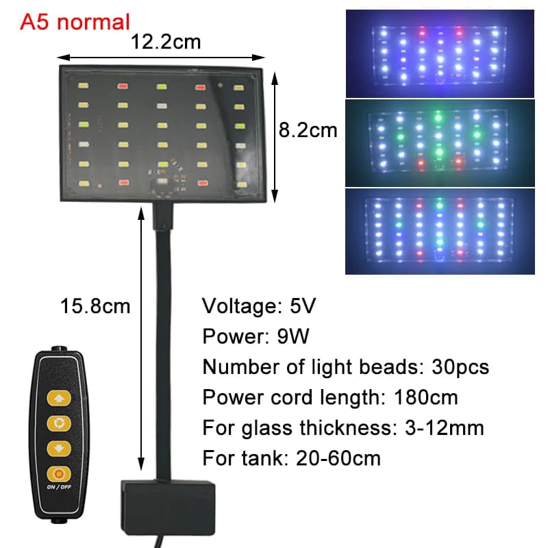 Aquarium USB lumière LED spectre complet plante aquatique élèvent la lampe Aquarium luminosité régla