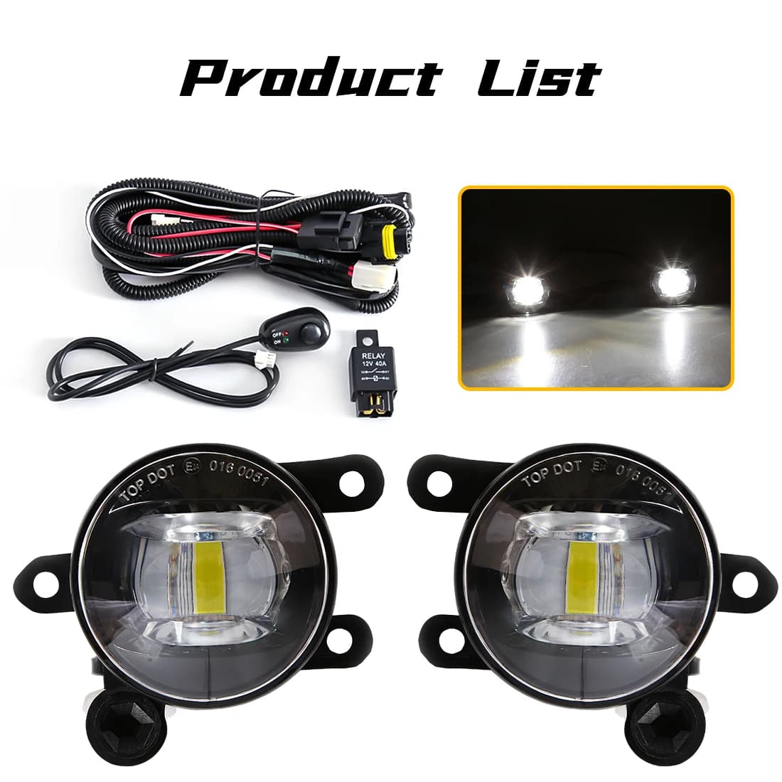 Feux antibrouillard LED pour Ford Bronco dehors, feux de sauna DRL, antibrouillard blanc jaune, Ford