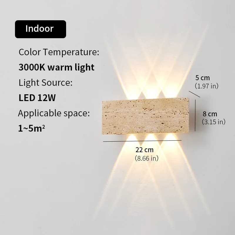 Wabi-sabi mur LED lampe jardin lumière pierre IP65 extérieur étanche chevet rétro appliques luminair