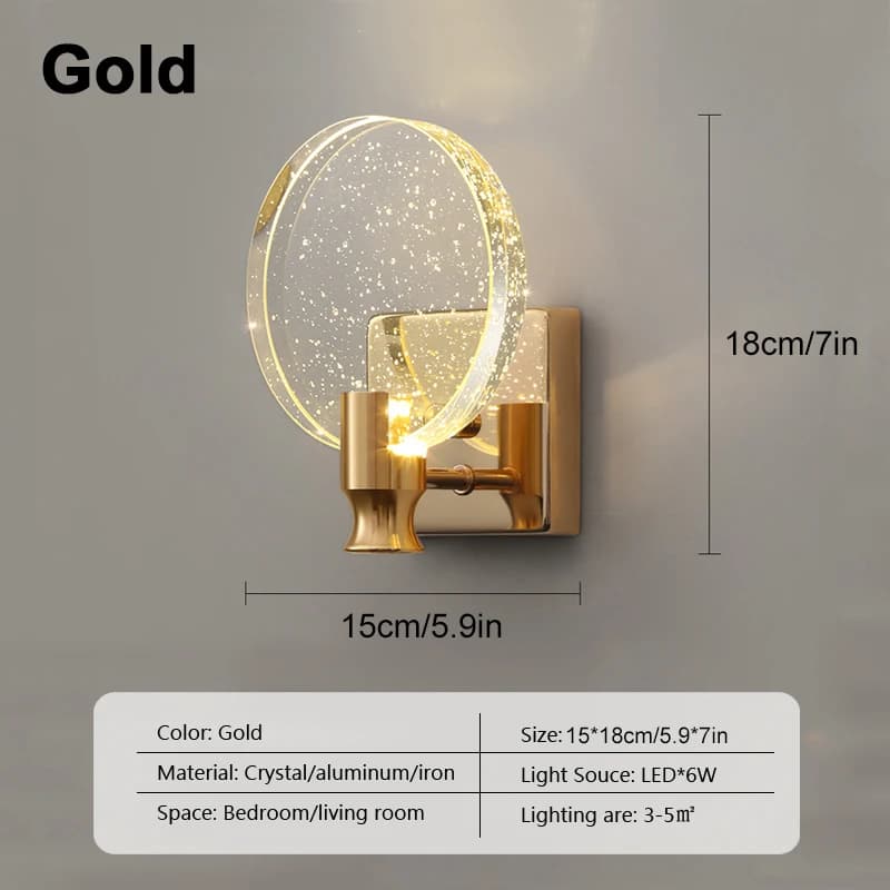 Applique murale LED en cristal, éclairage d'ambiance moderne pour la maison, décoration murale, cham