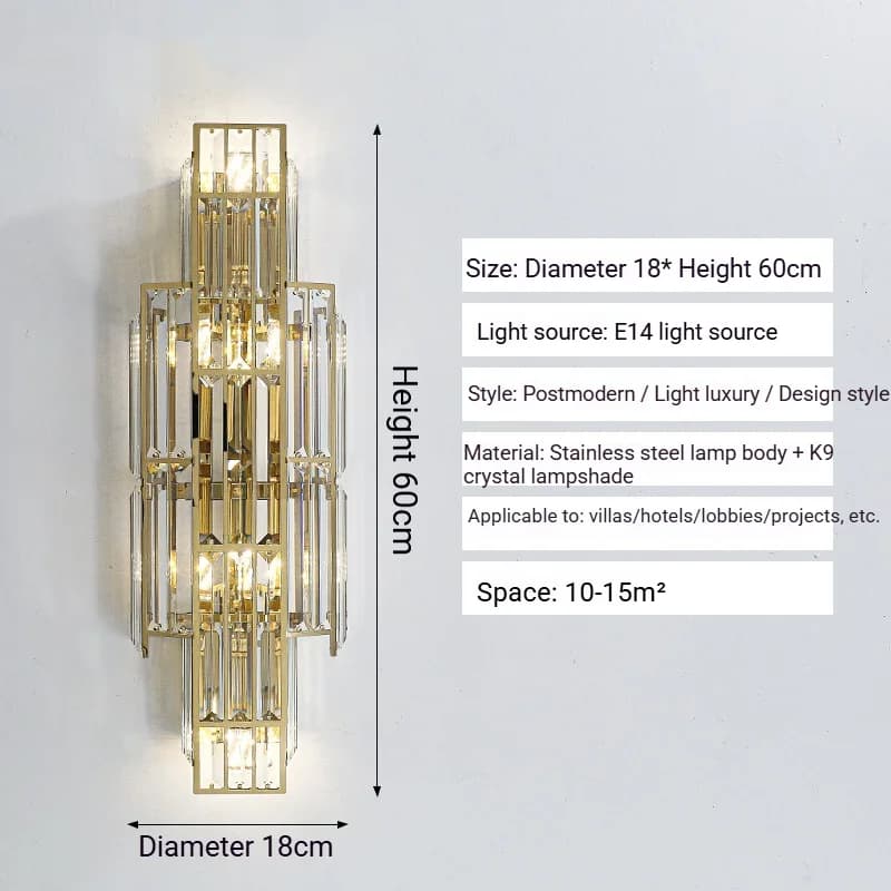 Lampe murale en cristal de luxe, lampe de salon, lampe de couloir, décoration de la maison, lumière
