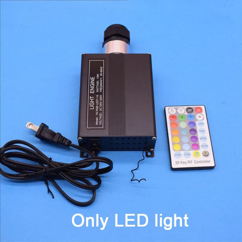 Kit de lumière à Fiber optique LED RGB 220V 16W, avec Point de Flash scintillant, câble à Fiber opti
