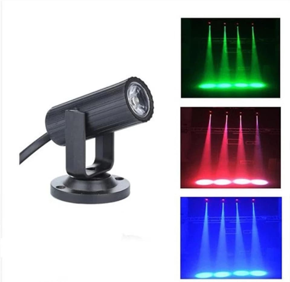 Mini LED scène Disco lumière Spot lampes rouge vert bleu lumières stroboscopiques scène DJ fête Lase
