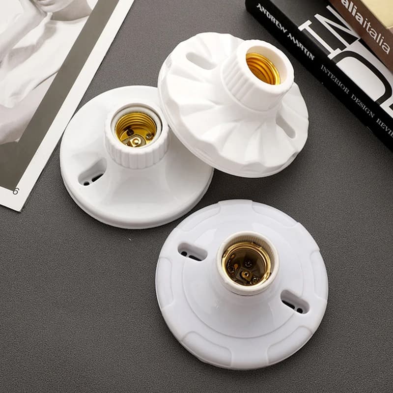 Support de lampe en céramique monté en surface pratique, douille d'ampoule, support de lampe, haute