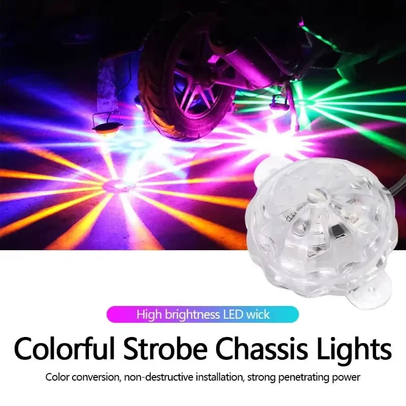 1x Flash stroboscopique RGB pour moto, lumière de châssis de moto, éclairage d'ambiance universel