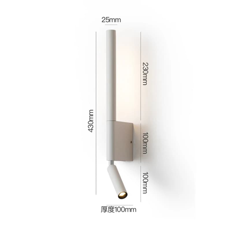 Lampe murale de chevet, rotation à 330 degrés, lampe murale réglable, lampe de lecture avec interrup