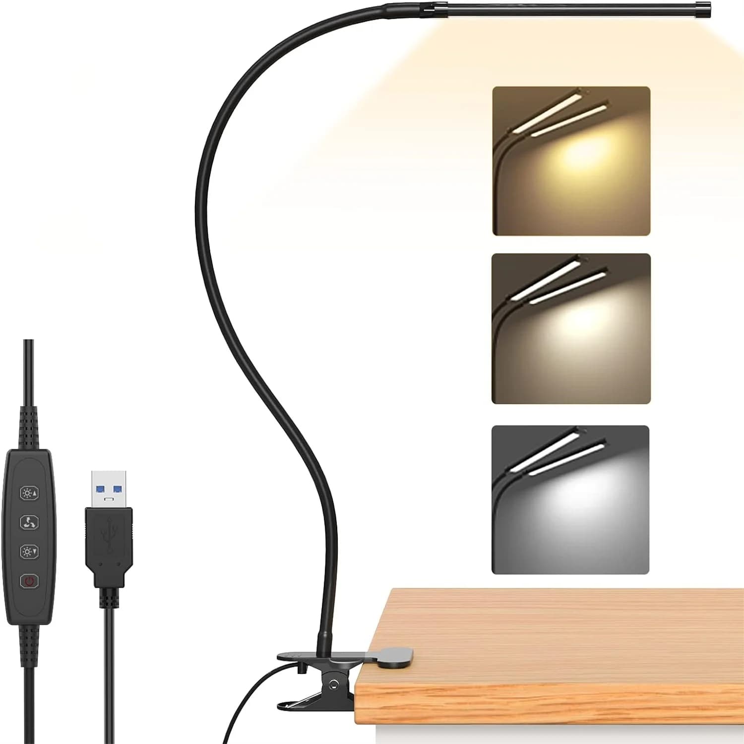 Lampes de bureau LED livre lumière USB Rechargeable lampe de lecture chaud blanc froid lumière du jo