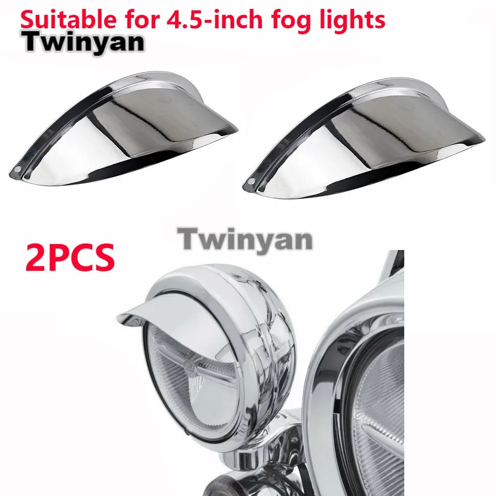 1 Paire de Visières de Phare de Moto 4,5 pouces (2 Pièces) pour Harley Davidson Touring Dyna Sportst