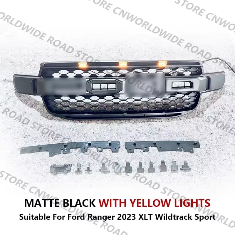 Calandre Avant avec Lumière LED pour FORD RANGER 2022-2024 T6 T9 MK4, Version Haute, XLT WILDTRAK SP
