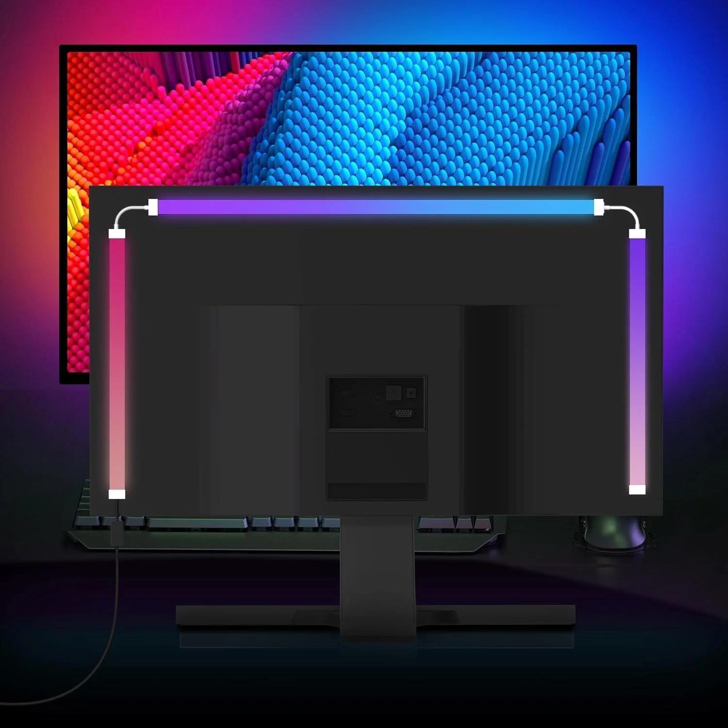 Bande lumineuse LED pour écran PC, affichage ambiant intelligent, synchronisation, moniteur d'ordinateur, rétro-éclairage, couleur rvb, bricolage, jeu, atmosphère de vacances, lampe de décoration