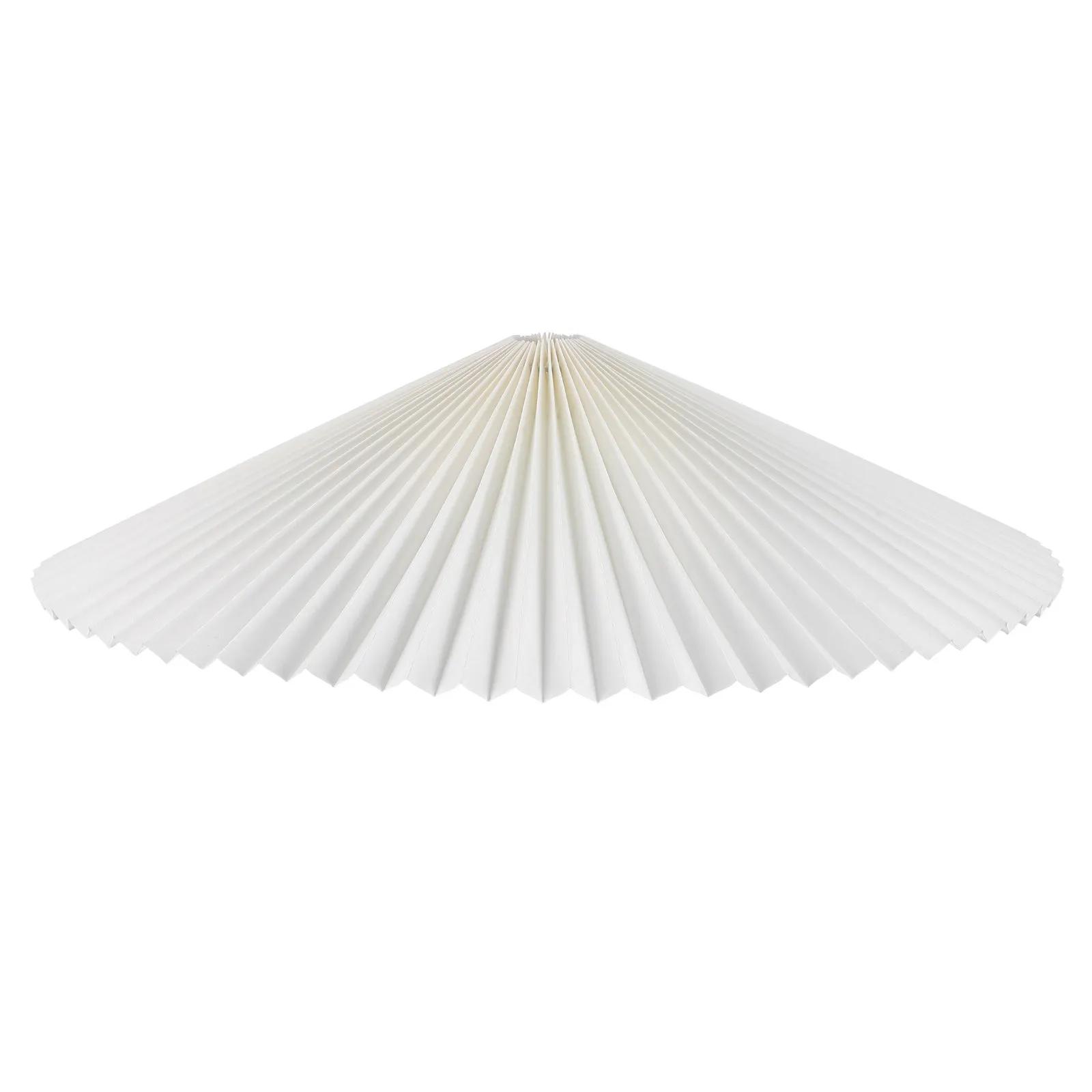 Abat-jour en tissu plissé en forme de parapluie, 20 cm de diamètre inférieur, 10 plis obliques, rotation à 360°, avec structure en fer, pour lampe de table et suspension, diffuseur de lumière