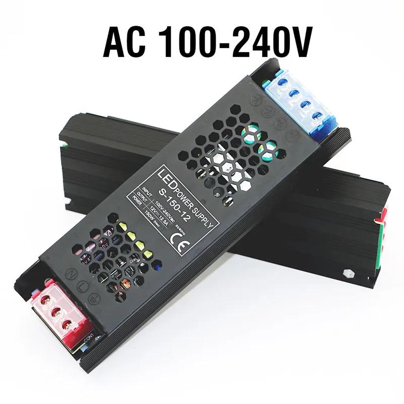 Alimentation électrique à tension constante 48W 60W 100W 150W 200W 300W 400W, driver mince pour bandes LED, transformateurs d'éclairage DC 12V / 24V