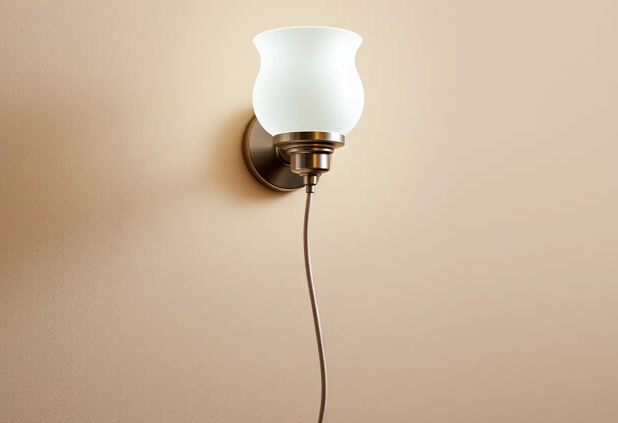 Sconce mural avec abat-jour opalin sur fond mural neutre