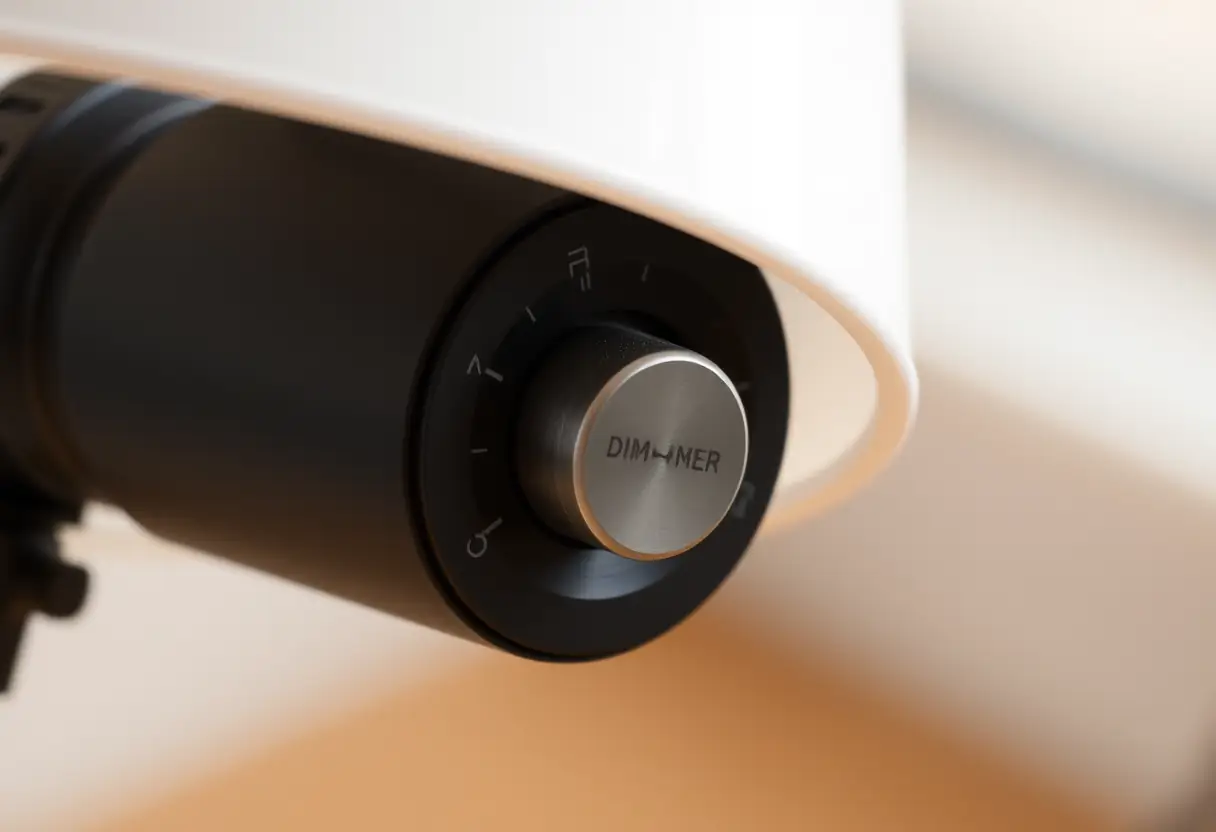 Interrupteur de régulation de luminosité sur une lampe de bureau pour enfant