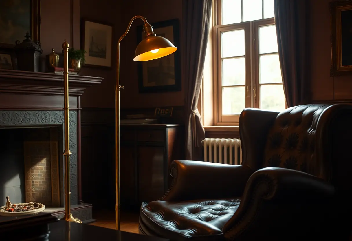 Lampe moderne dans un salon des années 1920