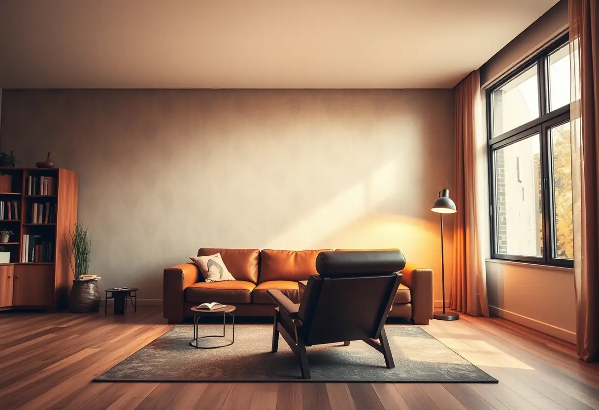 Lampe de lecture dans un salon, ambiance détendue pour la lecture