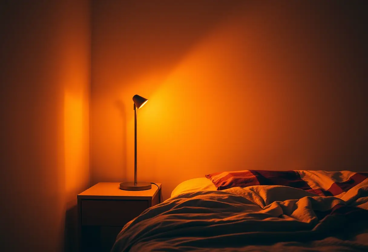 Lumière tamisée d'une lampe tactile